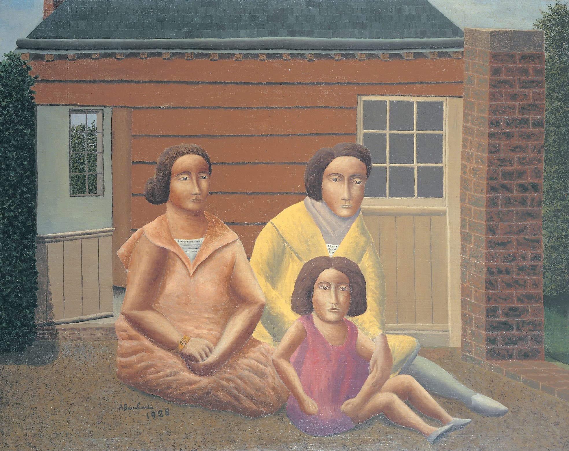 André Bauchant * 1873 in Château-Renault (FRA) † 1958 in Montoire-sur-le-Loir (FRA) La Famille, 1928 Öl auf Leinwand 78 x 98 cm (Sammlung Zander | Naive Kunst)