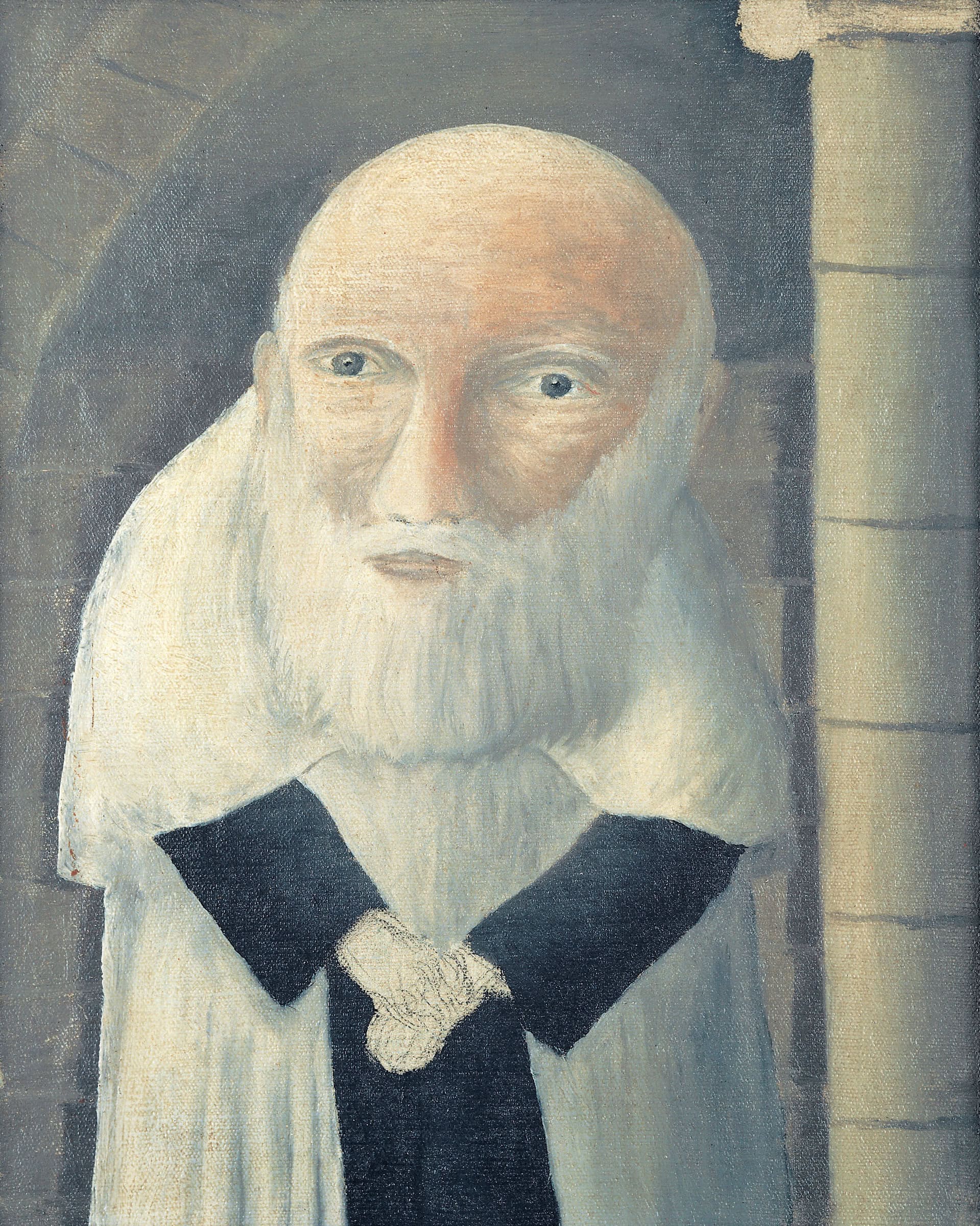 André Bauchant * 1873 in Château-Renault (FRA) † 1958 in Montoire-sur-le-Loir (FRA) Moine à barbe blanche, undated oil on canvas 30 x 20 cm (Sammlung Zander | Naive Art)