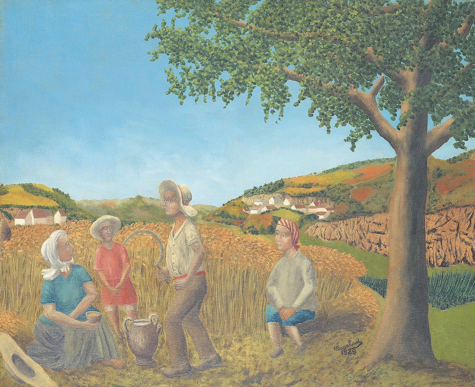 André Bauchant * 1873 in Château-Renault (FRA) † 1958 in Montoire-sur-le-Loir (FRA) Les quatres saisons: L’été, 1929 Öl auf Leinwand 81,5 x 100 cm (Sammlung Zander | Naive Kunst)