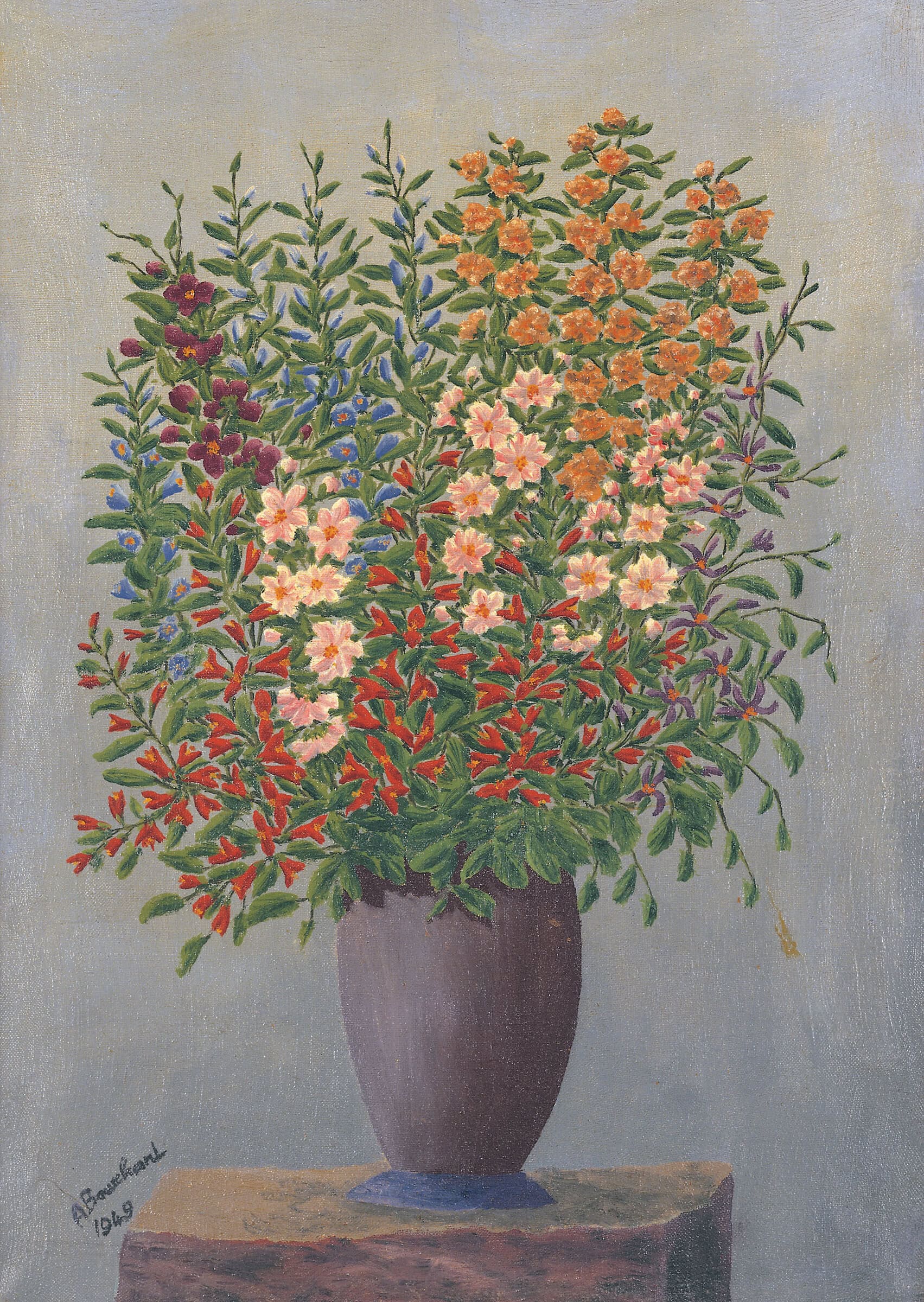 André Bauchant * 1873 in Château-Renault (FRA) † 1958 in Montoire-sur-le-Loir (FRA) Vase de fleurs, 1949 oil on canvas 57 x 41 cm (Sammlung Zander | Naive Art)