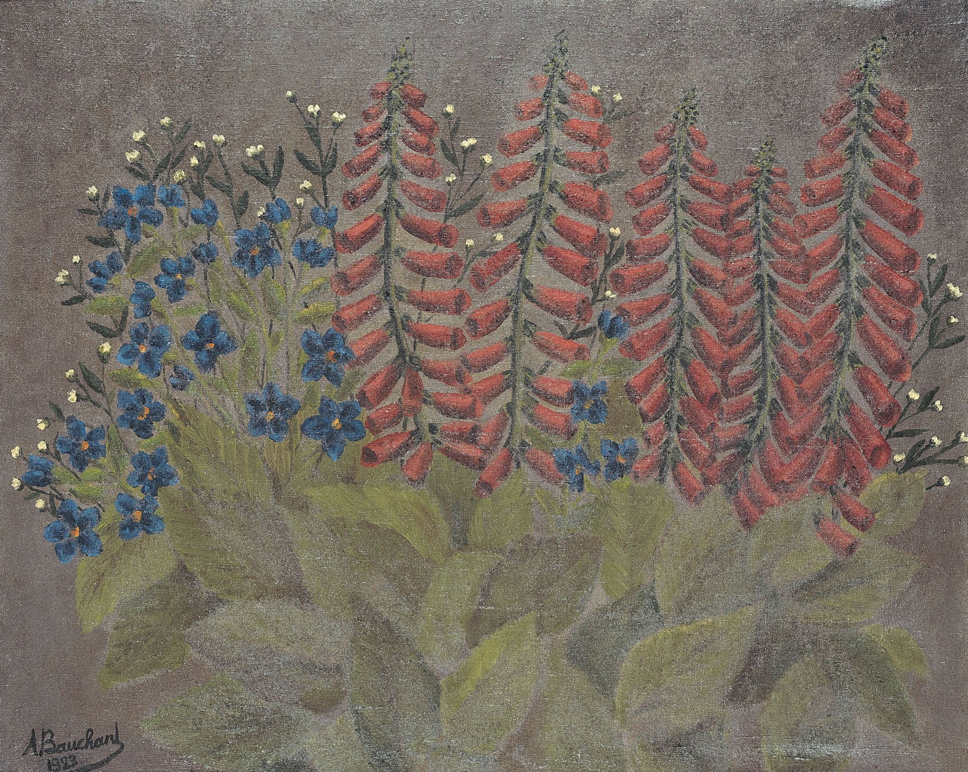 André Bauchant * 1873 in Château-Renault (FRA) † 1958 in Montoire-sur-le-Loir (FRA) Massif de fleurs, 1923 oil on canvas 59 x 73 cm (Sammlung Zander | Naive Art)