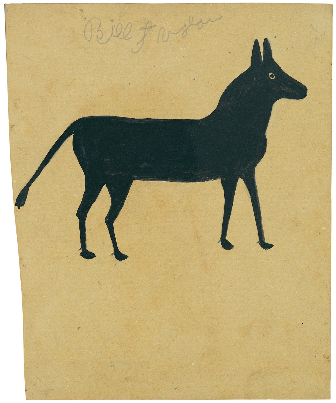 Bill Traylor * ca. 1853 in Benton, Alabama (USA) † 1949 in Montgomery, Alabama (USA) Black mule, ca. 1939/42 Watercolour on cardboard 38 x 31,5 cm (Sammlung Zander | Naive Art)