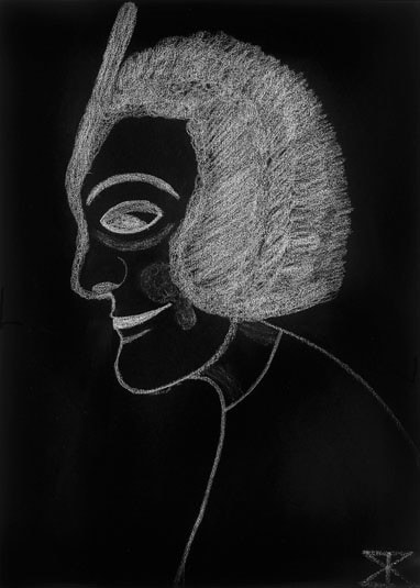 Margarethe Held * 1894 in Mettingen (DEU) † 1981 in Berlin (DEU) Dämon, o. J. Kreide auf Papier 70 x 50 cm (Sammlung Zander | Naive Kunst)