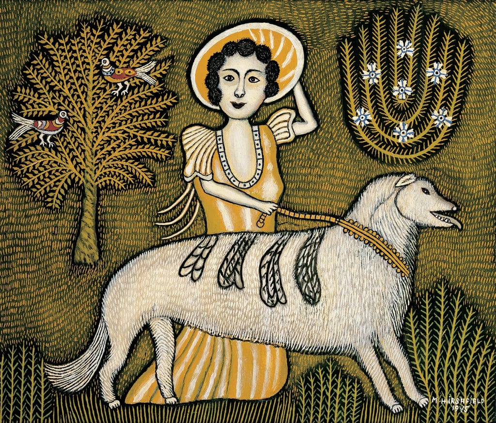 Morris Hirshfield * 1872 in Polen † 1946 in Brooklyn, New York (USA) Woman and dog, 1945 Öl auf Leinwand 48 x 56 cm (Sammlung Zander | Naive Kunst)