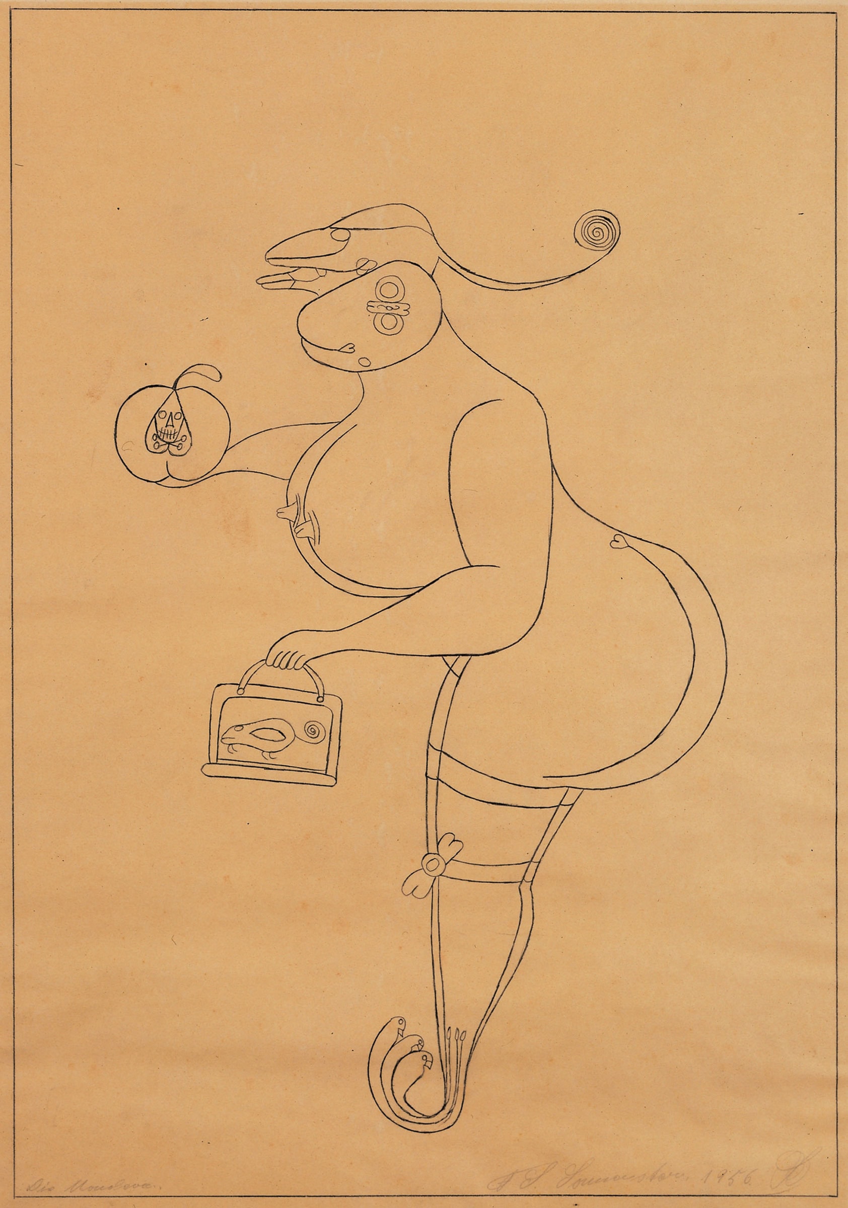 Friedrich Schröder-Sonnenstern Mondeva, 1956 pencil on paper 94.5 x 66.5 cm (Sammlung Zander | Naive Art)