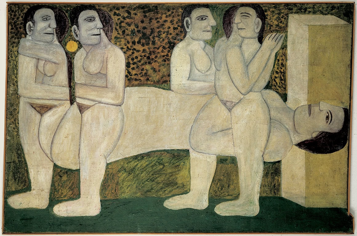 Sava Sekulić * 1902 in Bilišane (HRV) † 1989 in Belgrad (SRB) The Sanatorium, undated Oil on canvas 100 x 150 cm (Sammlung Zander | Naive Art)