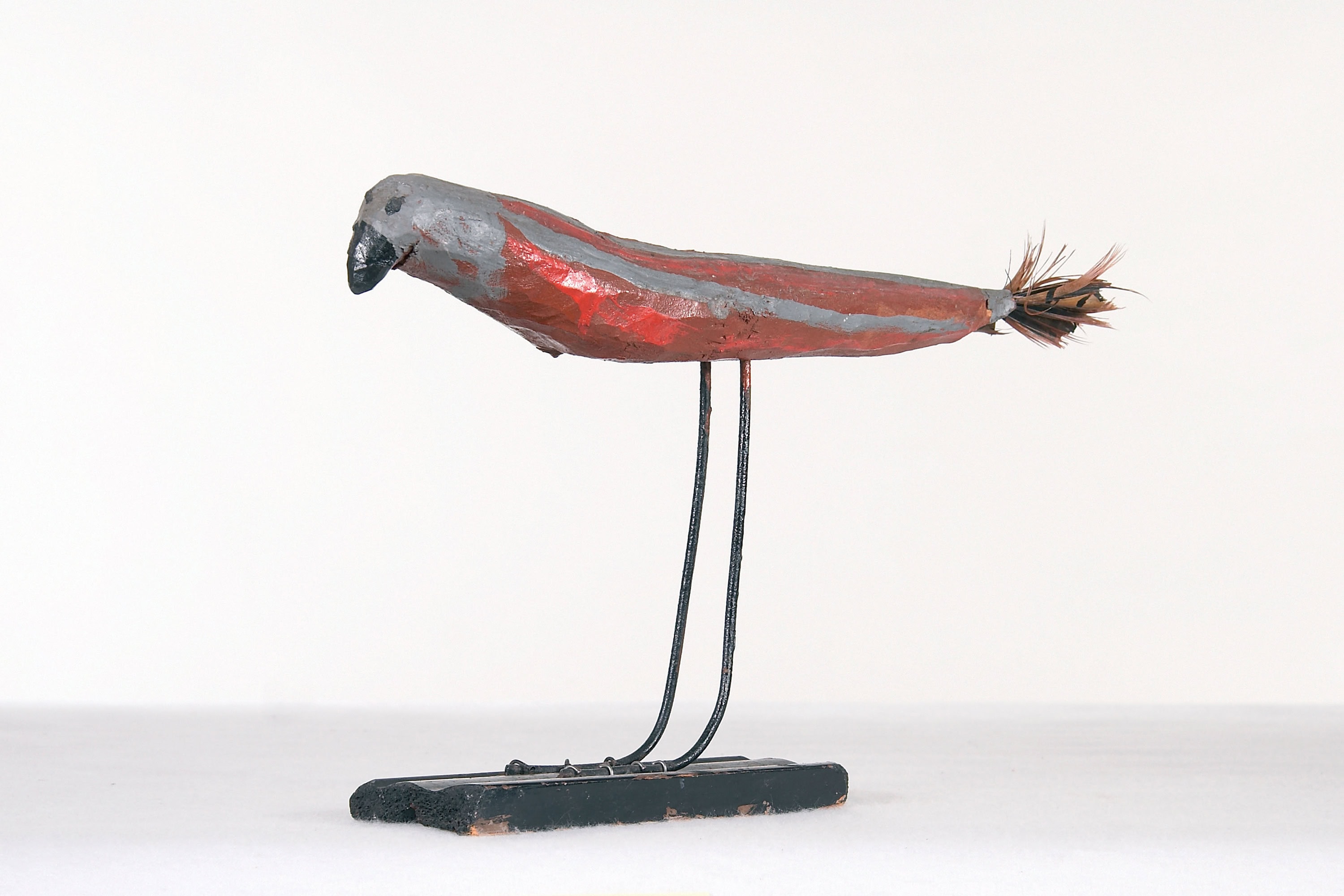 Erich Bödeker * 1904 – † 1971 in Recklinghausen (DEU) Vogel, undated wood, concrete, springs 22 x 7.5 x 37 cm (Sammlung Zander | Naive Art)