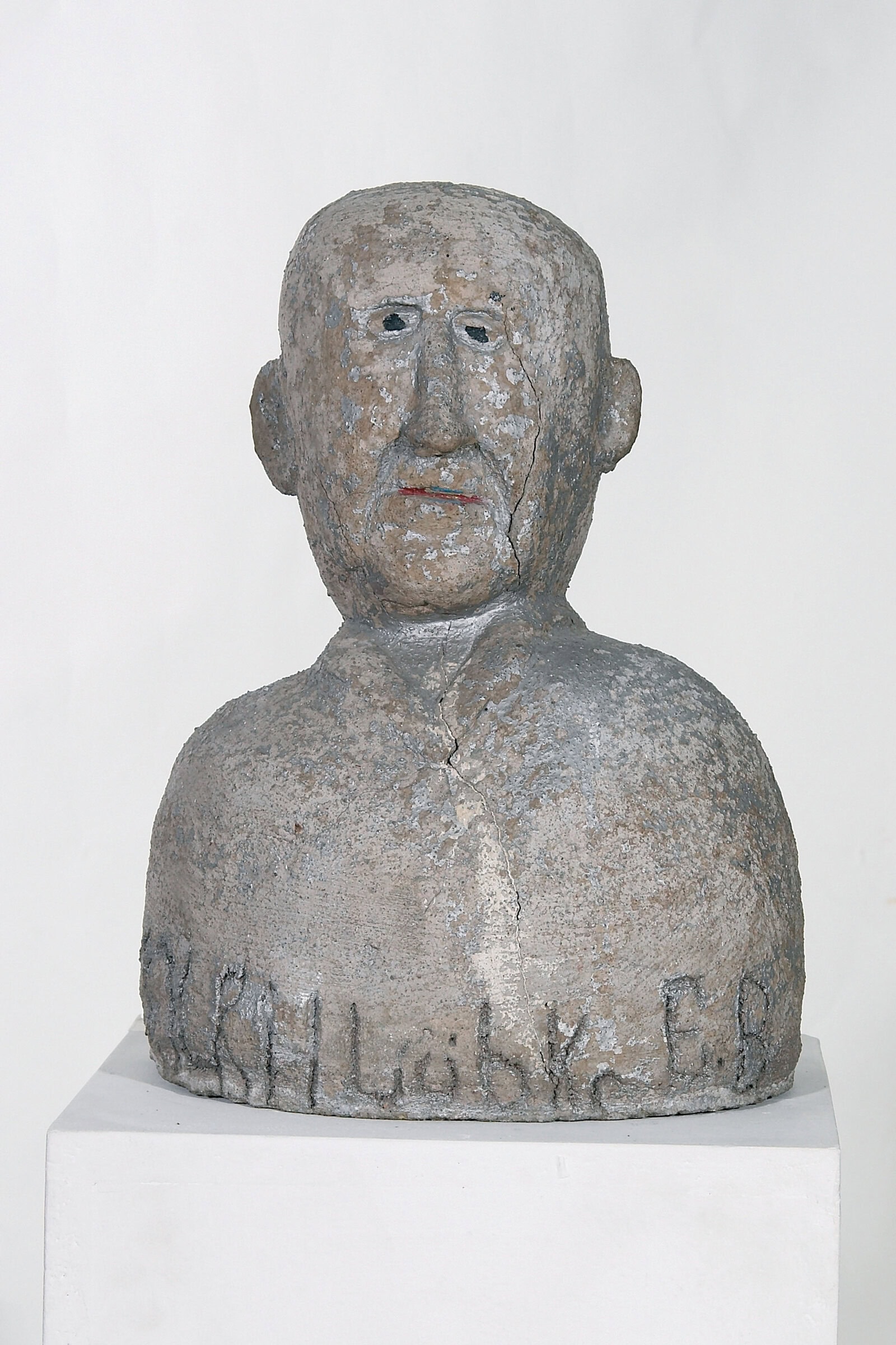 Erich Bödeker * 1904 – † 1971 in Recklinghausen (DEU) Heinrich Lübke, undated concrete painted 39 x 28 x 23.5 cm (Sammlung Zander | Naive Art)