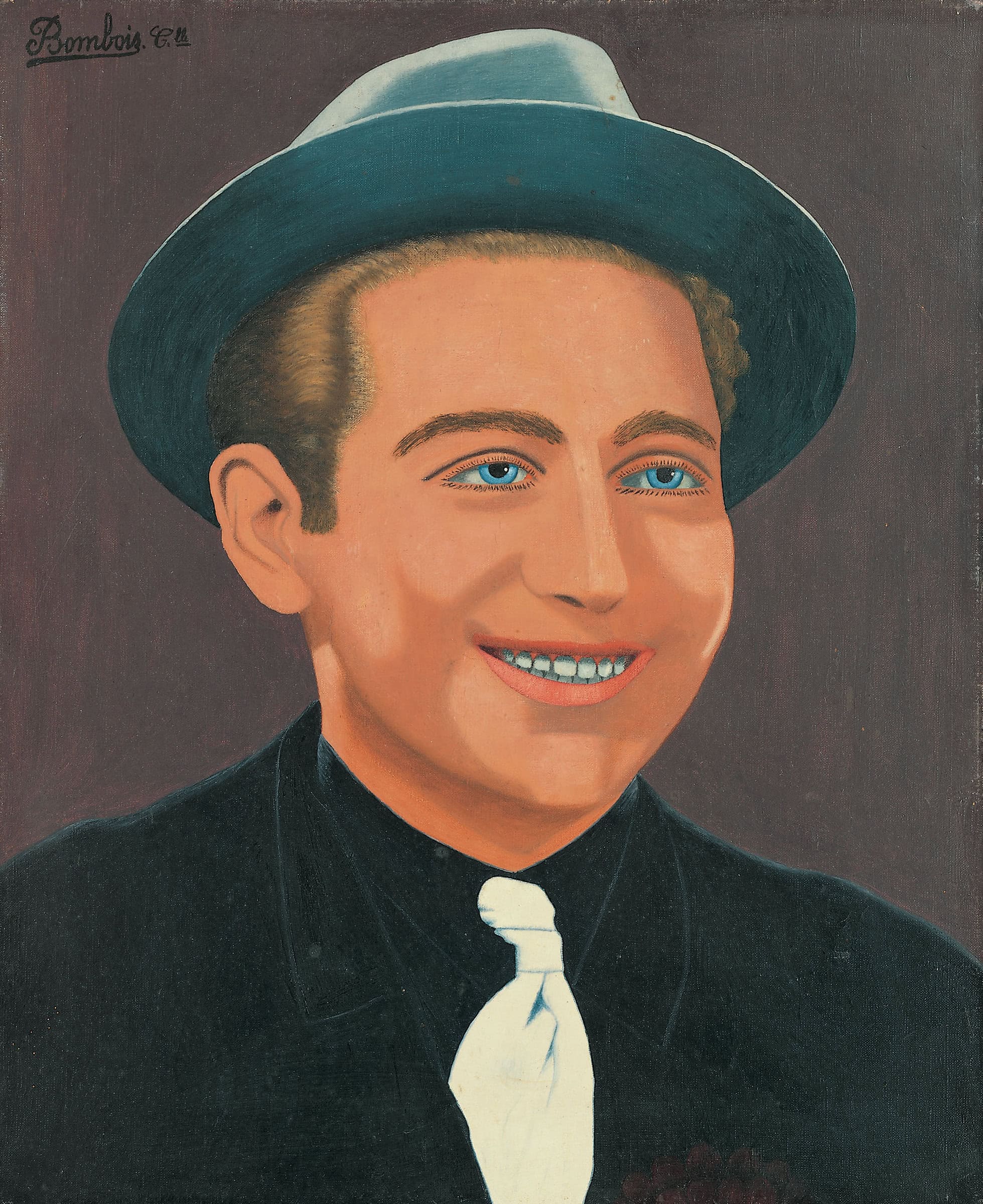 Camille Bombois * 1883 in Venarey-les-Laumes (FRA) † 1970 in Paris (FRA) Portrait de Charles Trenet, undated oil on canvas 46 x 38 cm (Sammlung Zander | Naive Art)