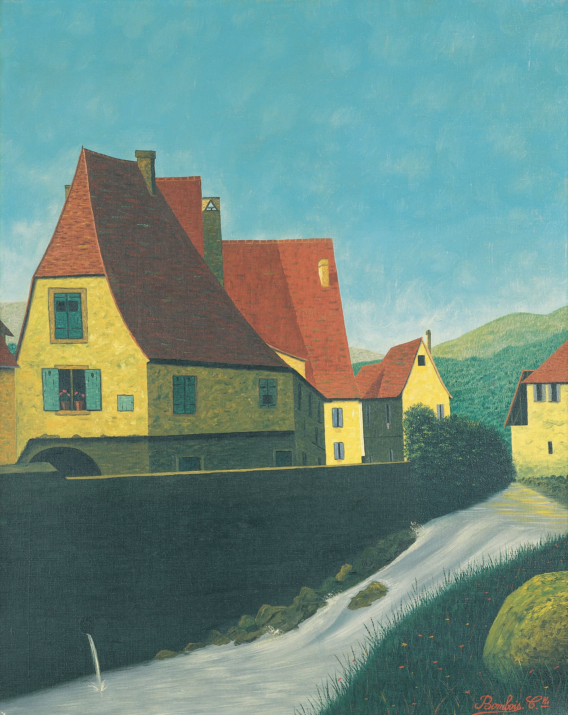 Camille Bombois * 1883 in Venarey-les-Laumes (FRA) † 1970 in Paris (FRA) Scène de village, undated oil on canvas 81 x 65 cm (Sammlung Zander | Naive Art)