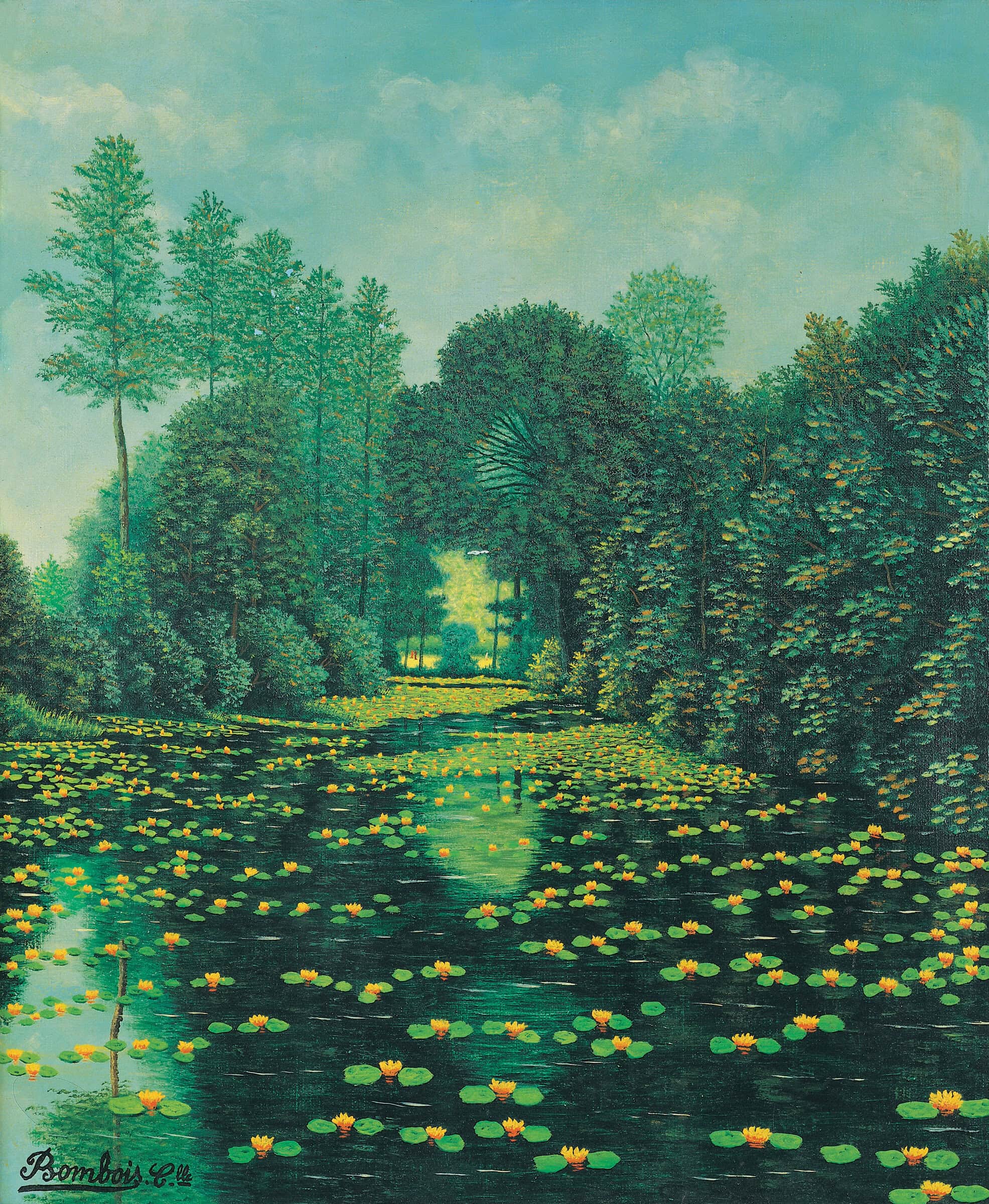 Camille Bombois * 1883 in Venarey-les-Laumes (FRA) † 1970 in Paris (FRA) Lac avec nénuphars, undated oil on canvas 46 x 38 cm (Sammlung Zander | Naive Art)