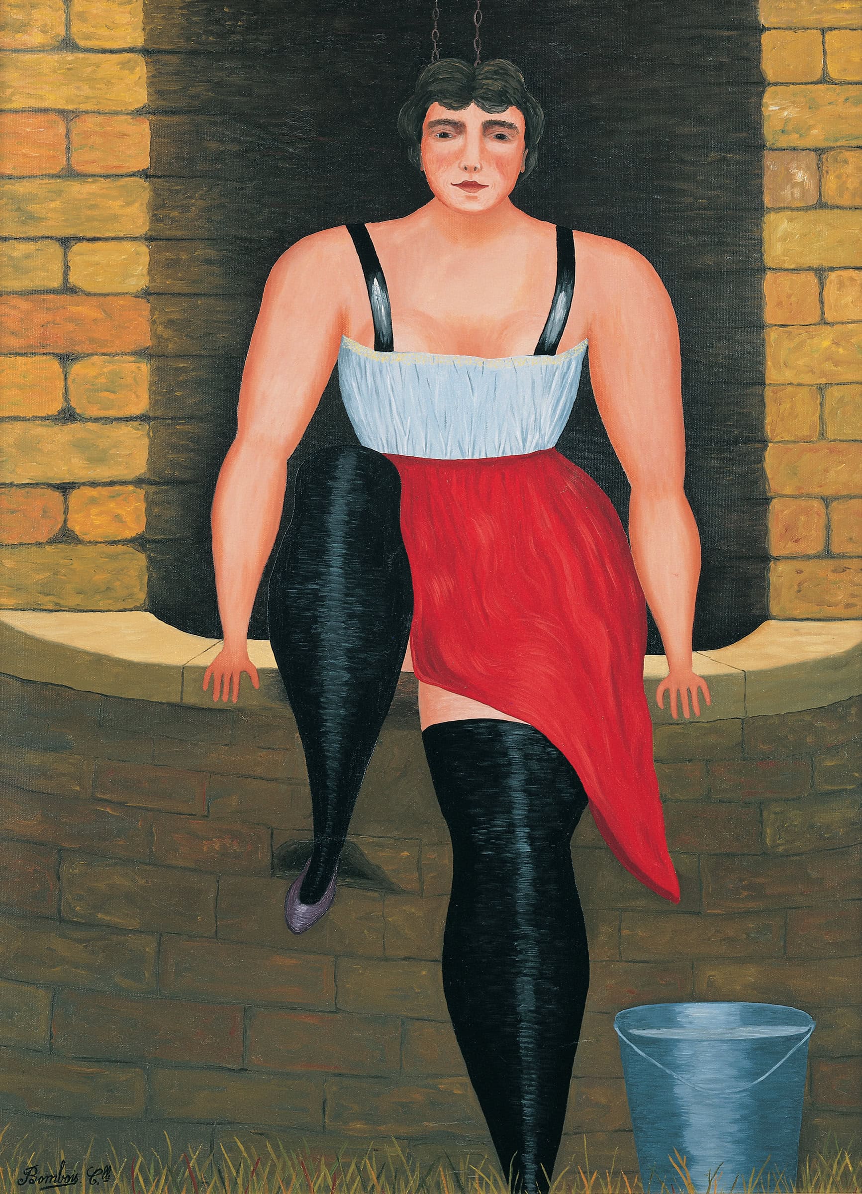 Camille Bombois * 1883 in Venarey-les-Laumes (FRA) † 1970 in Paris (FRA) Femme assise sur le puits, ca. 1925 oil on canvas 81 x 60 cm (Sammlung Zander | Naive Art)