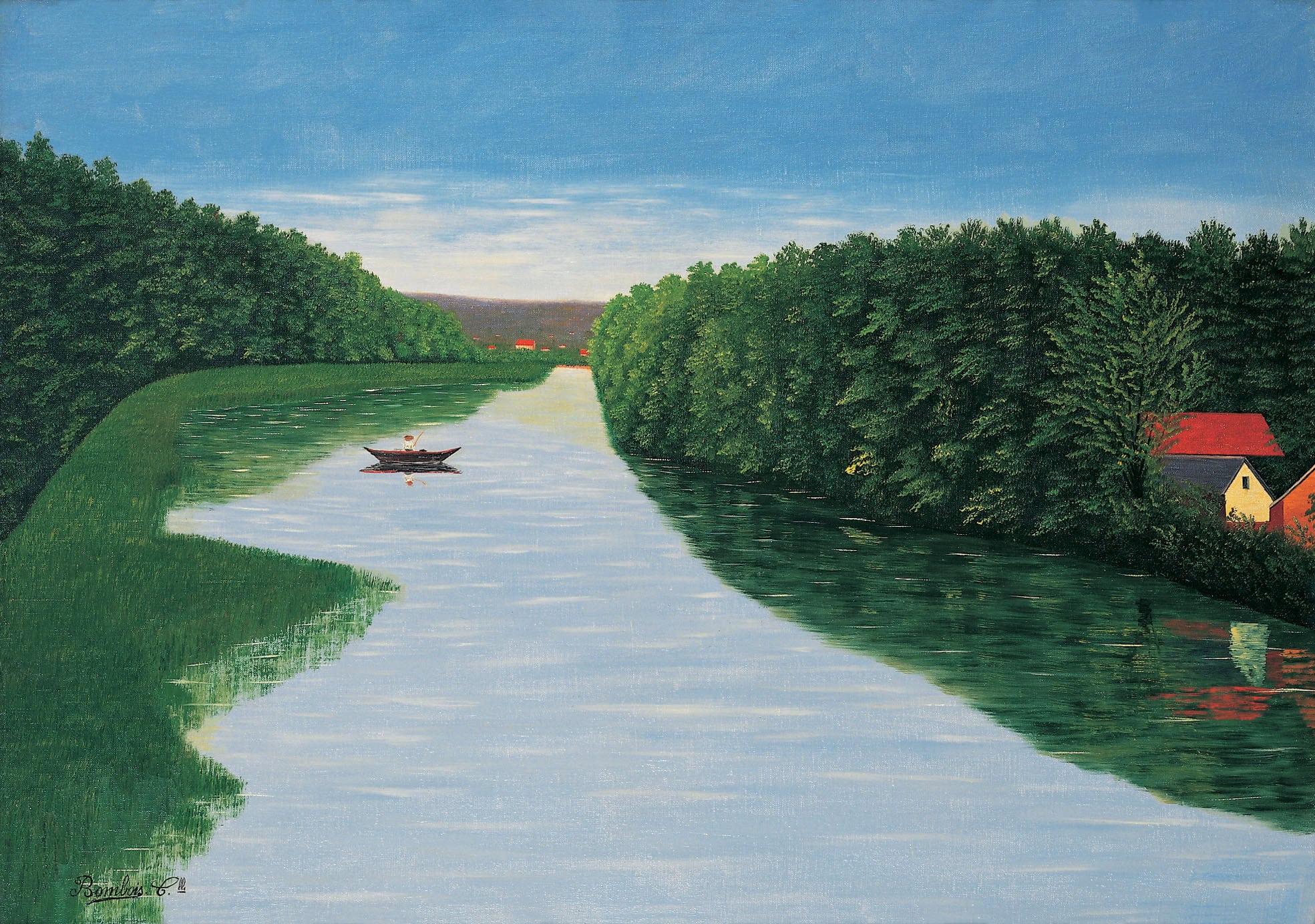 Camille Bombois * 1883 in Venarey-les-Laumes (FRA) † 1970 in Paris (FRA) Le pêcheur solitaire, ca. 1926 oil on canvas 65.5 x 92 cm (Sammlung Zander | Naive Art)