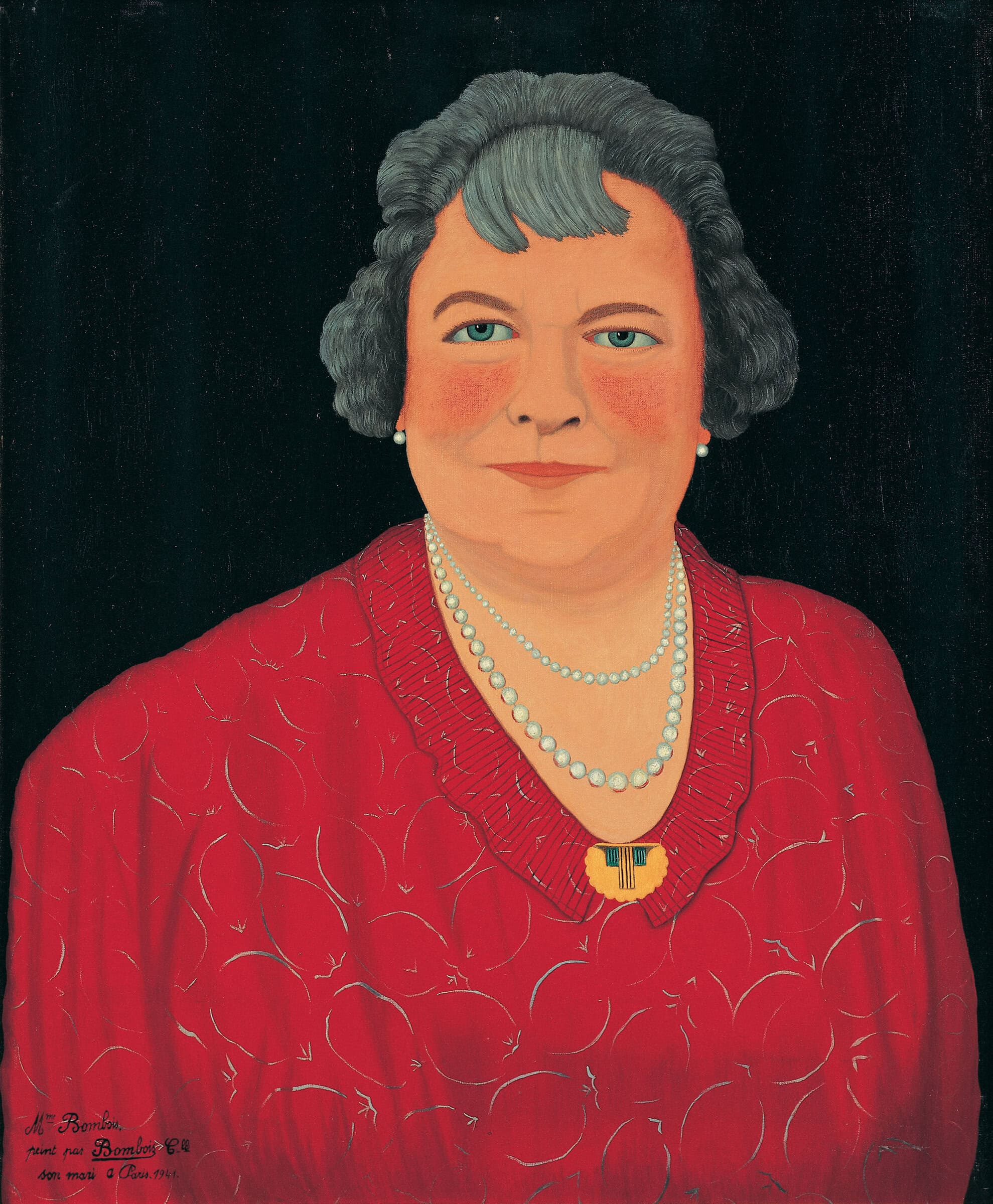 Camille Bombois * 1883 in Venarey-les-Laumes (FRA) † 1970 in Paris (FRA) Portrait de Madame Bombois, 1941 oil on canvas 65 x 54 cm (Sammlung Zander | Naive Art)