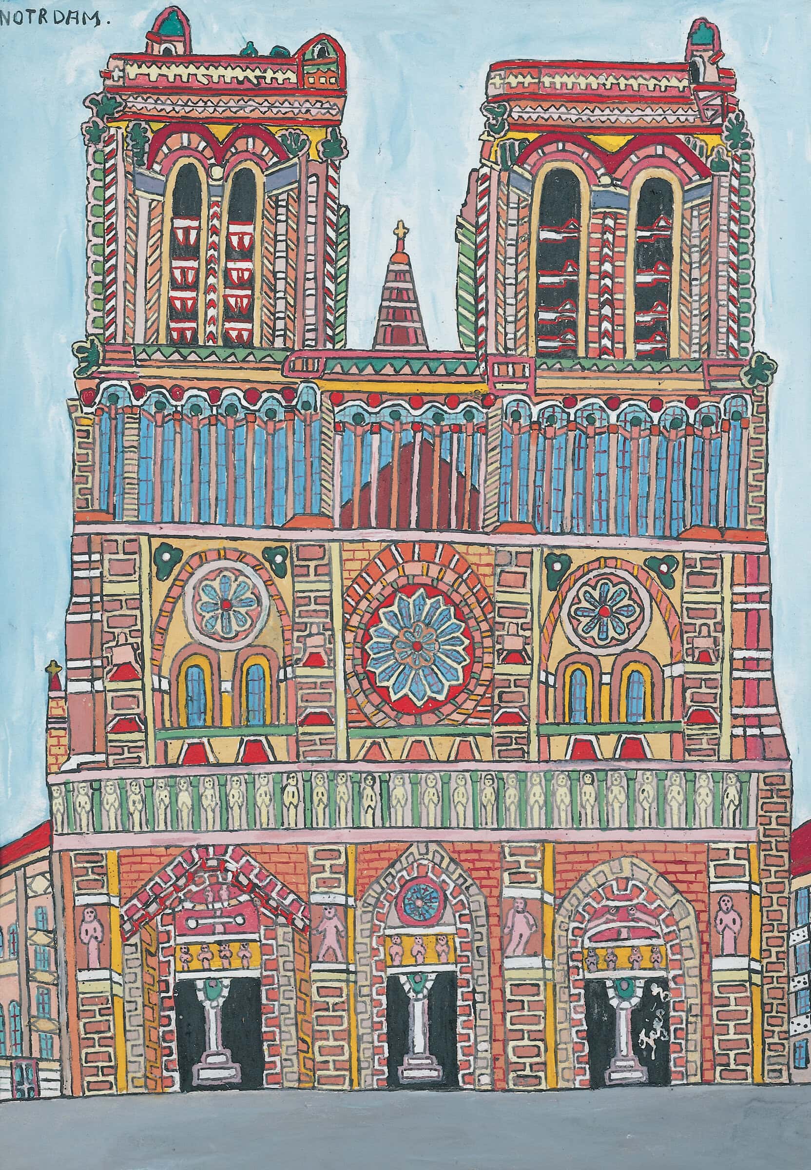 Emerik Feješ, Notrdam, o.J., Tempera auf Papier, 58 x 40,5 cm (Sammlung Zander | Naive Kunst)