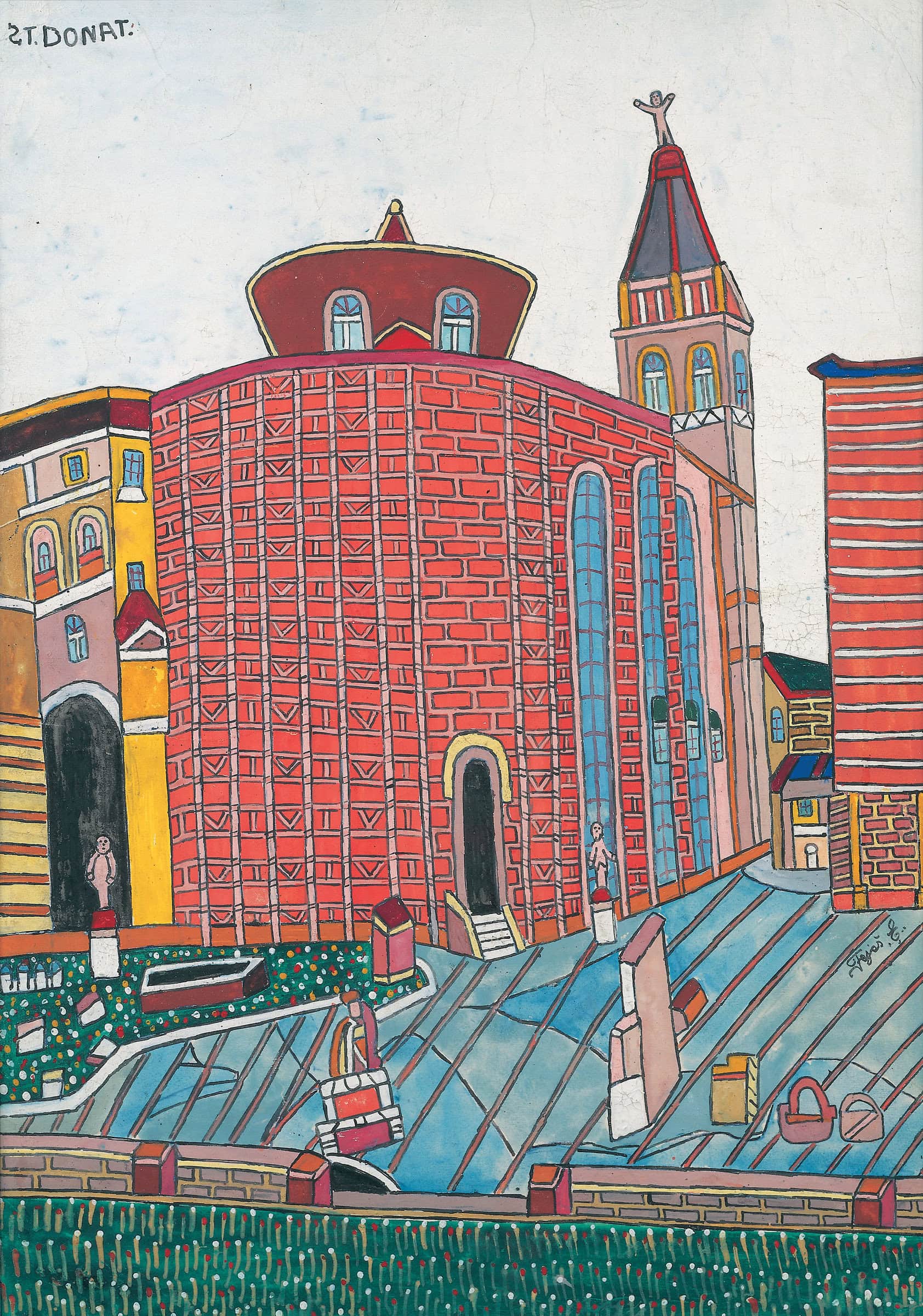 Emerik Feješ * 1904 in Osijek (HRV) † 1969 in Novi Sad (SRB) St. Donat, ca.1965 gouache on paper 60 x 40 cm (Sammlung Zander | Naive Art)