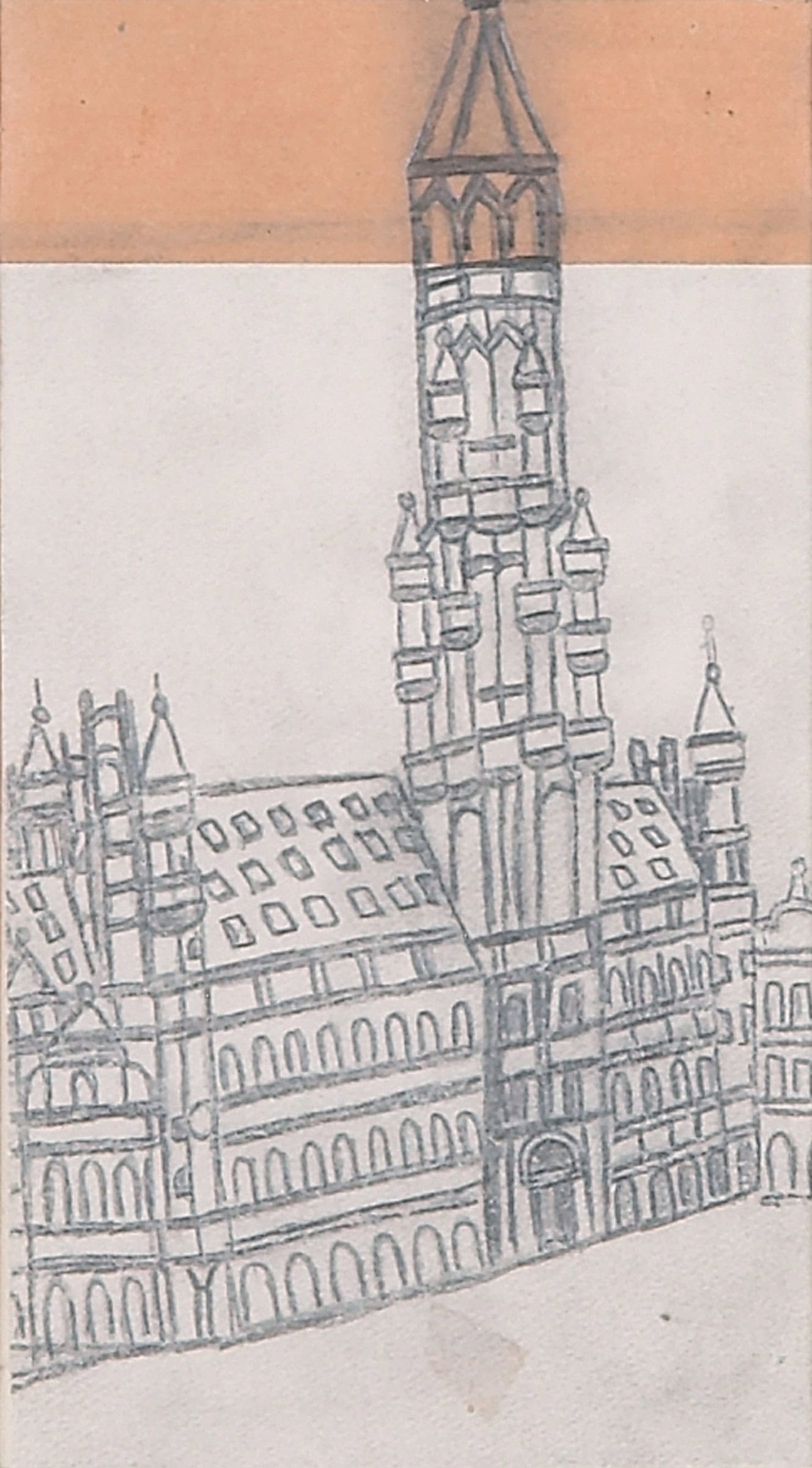 Emerik Feješ * 1904 in Osijek (HRV) † 1969 in Novi Sad (SRB) Brüssel, undated pencil on paper 19.5 x 11.5 cm (Sammlung Zander | Naive Art)