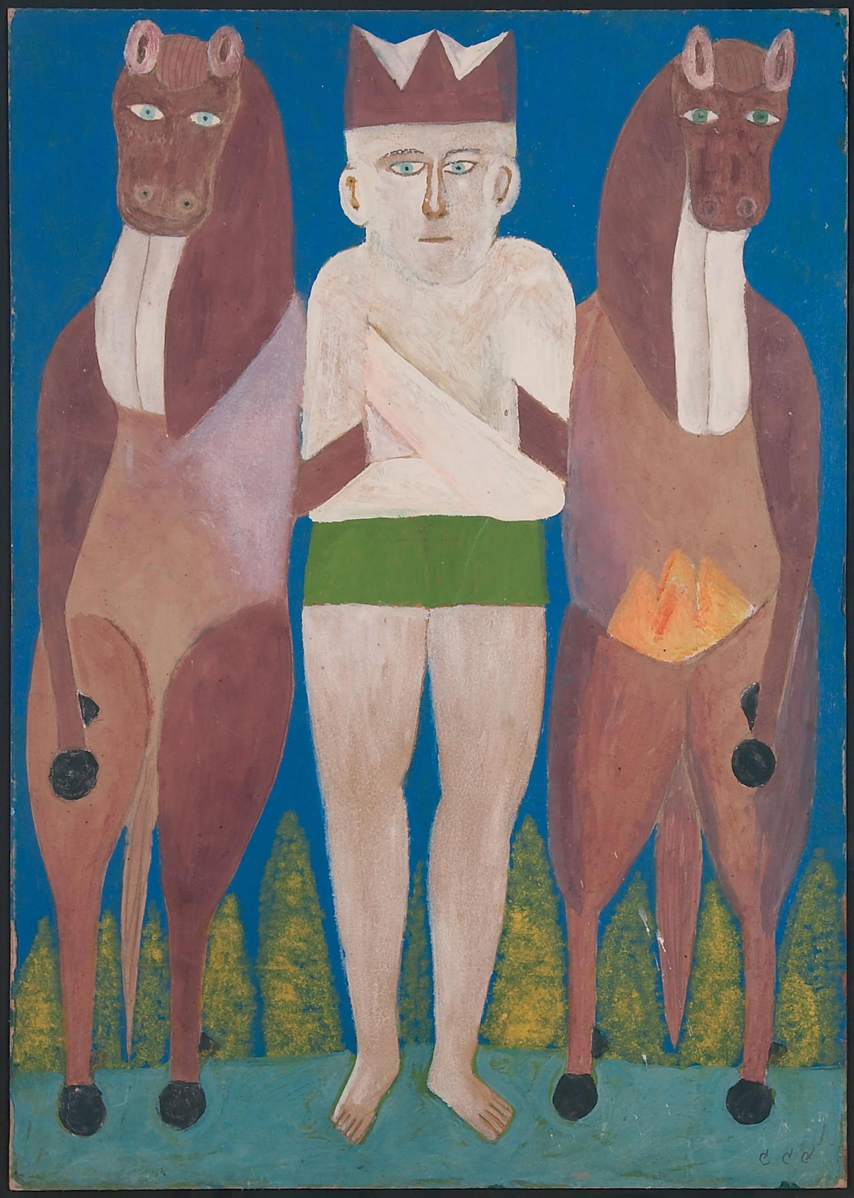 Sava Sekulić * 1902 in Bilišane (HRV) † 1989 in Belgrad (SRB) untitled, undated mixed media on pasteboard 100 x 72 cm (Sammlung Zander | Naive Art)