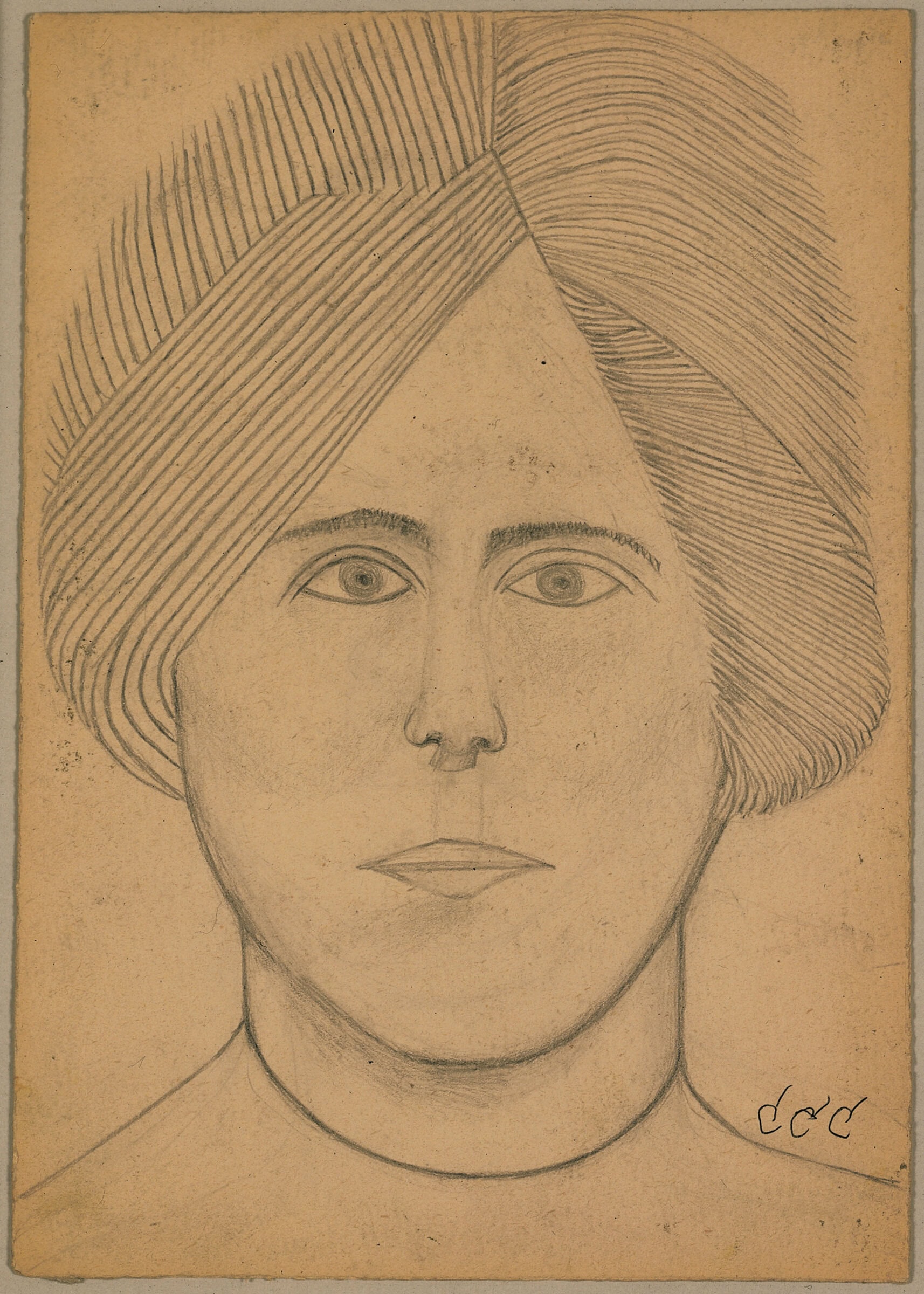 Sava Sekulić * 1902 in Bilišane (HRV) † 1989 in Belgrad (SRB) Frauenportrait, undated pencil on pasteboard 30 x 21 cm (Sammlung Zander | Naive Art)