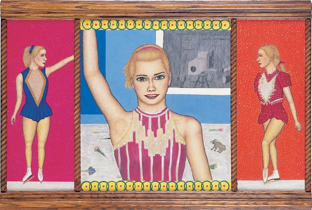 Stephen Anderson * 1953 in Rockford, IL (USA) Tonya Harding, 1994 tempera on masonite 52 x 91.5 cm (Sammlung Zander | Naive Art)