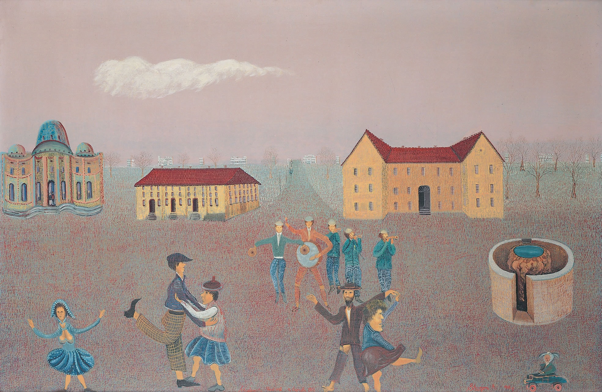 Matija Skurjeni * 1898 in Veternica (HRV) † 1990 in Zaprešić (HRV) Studentenfestival in Zagreb, 1961 Öl auf Leinwand 100 x 150 cm (Sammlung Zander | Naive Kunst)