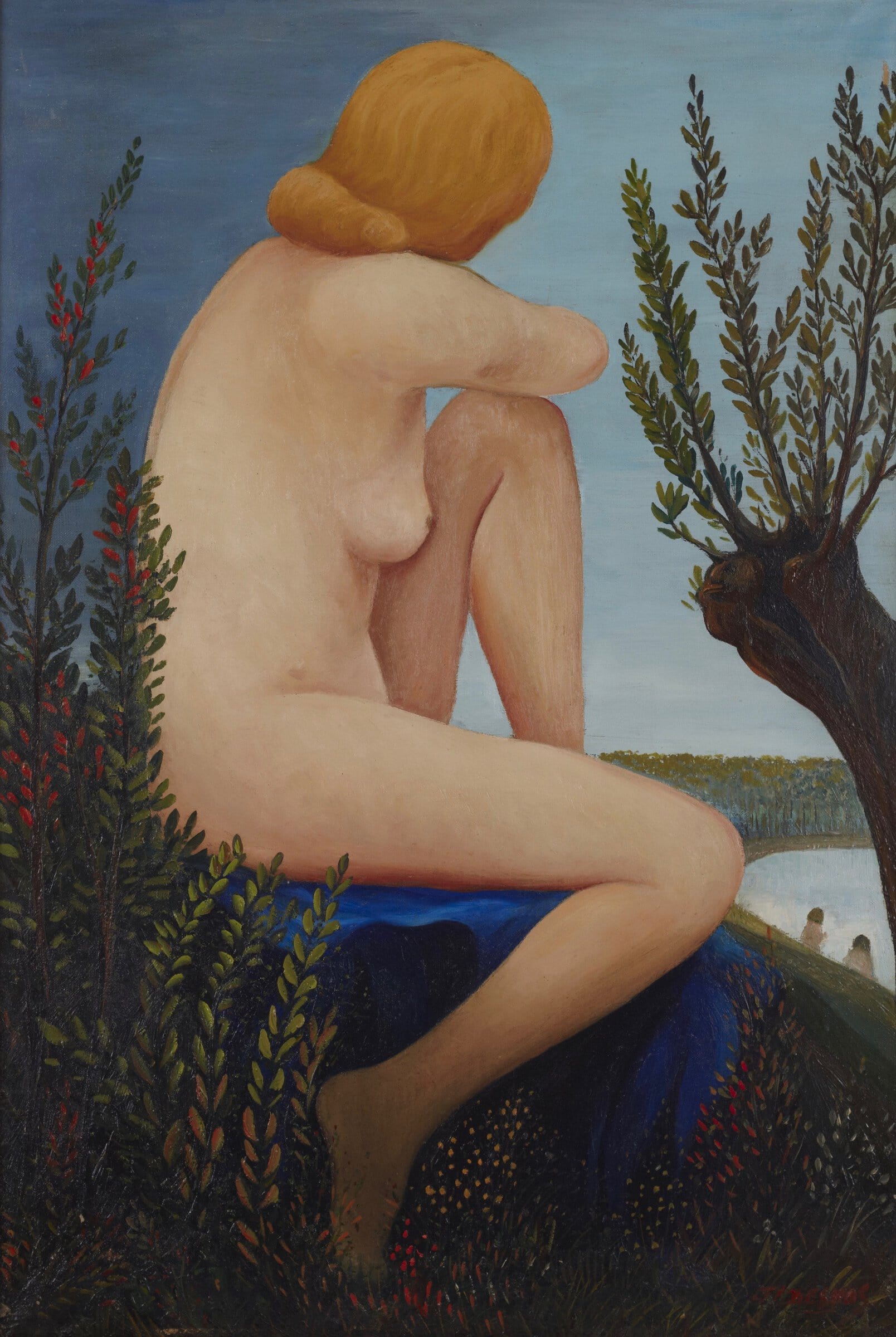 Ferdinand Desnos * 1901 in Pontlevoy (FRA) † 1958 in Paris (FRA) Blonde Badende, 1935 Öl auf Leinwand 73 x 50 cm (Sammlung Zander | Naive Kunst)