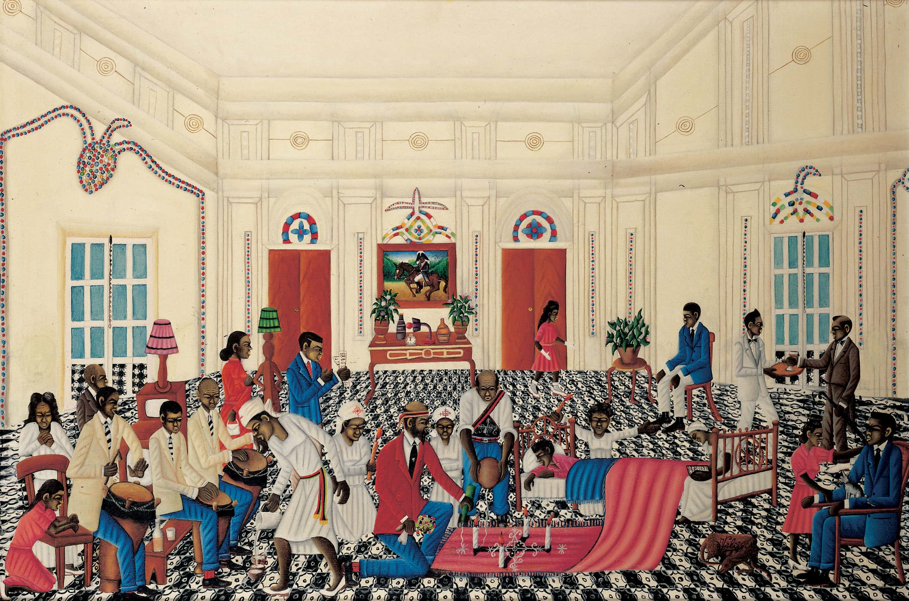 Gérard Valcin * 1923 in Port-au-Prince (HTI) † 1988 Heilung des Pappa Doc, 1969 oil on canvas 82 x 121,5 cm (Sammlung Zander | Naive Art)