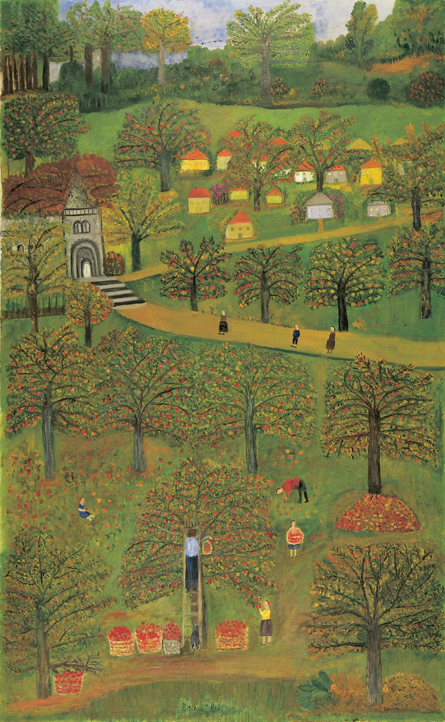 Emma Stern * 1878 in St. Wendel (DEU) † 1970 in Paris (FRA) Emmas Türe, 1956 Öl auf Leinwand 170 x 104 cm (Sammlung Zander | Naive Kunst)